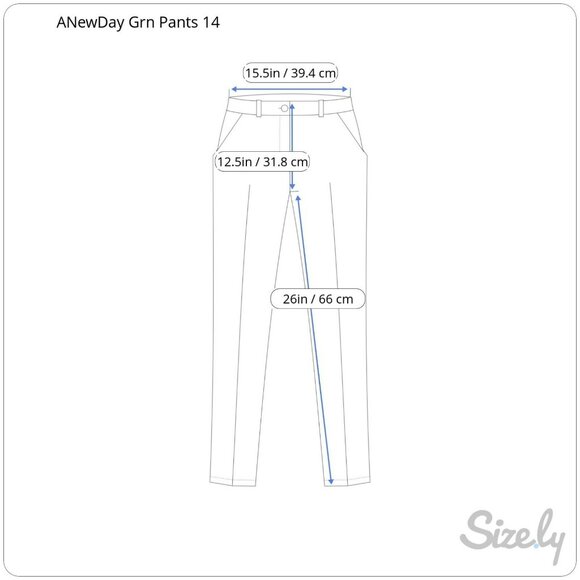 A New Day Slim Ankle Pants Green Elastic In Back Of Waist Side Pockets Size 14 - Picture 2 of 12